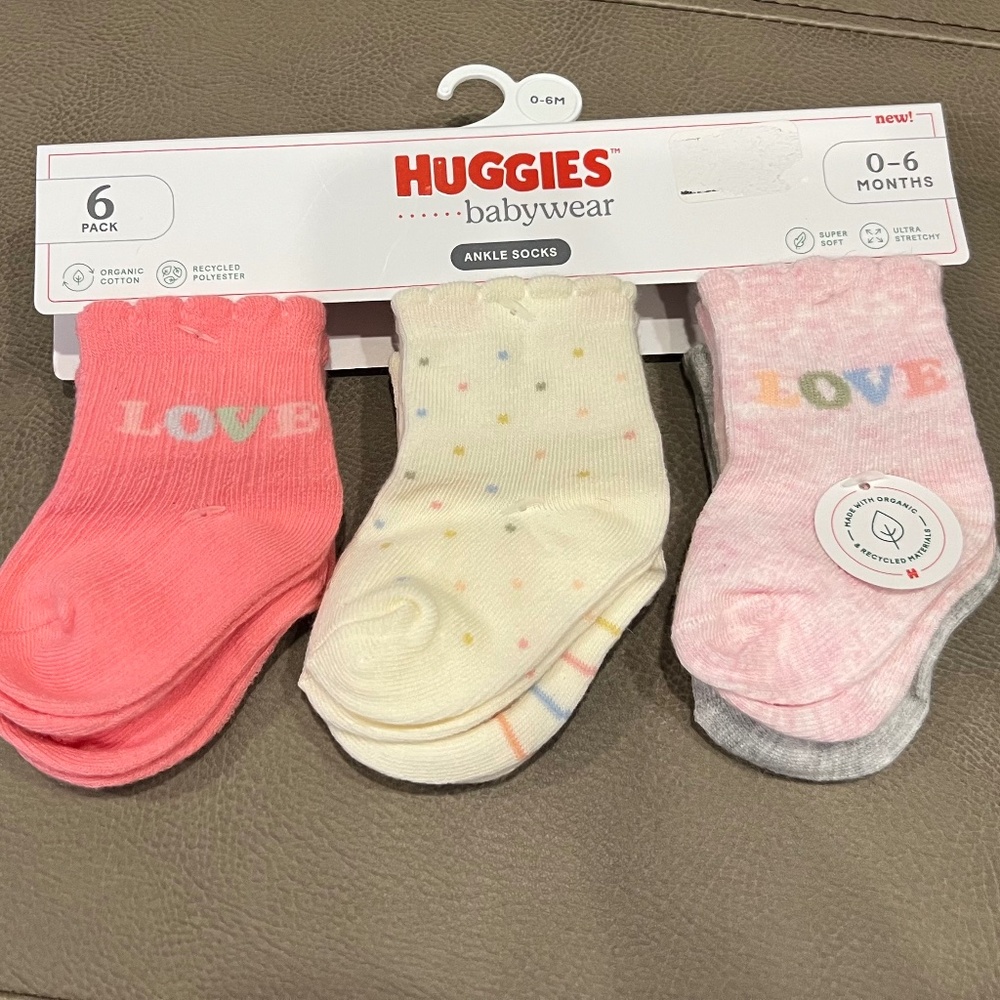 Huggies Babywear Ankle Socks 0-6 Months